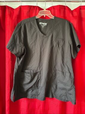 Grey's Anatomy Black V-Neck Short Sleeve Scrub Top